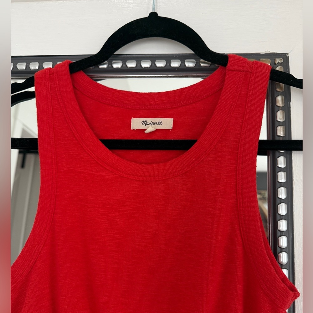 Madewell, Red Sleeveless Top With front knot, Size Small - Picture 3 of 4